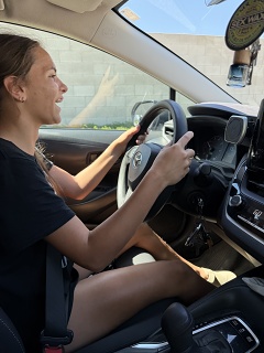 Maddie Driver Training . My poor car!